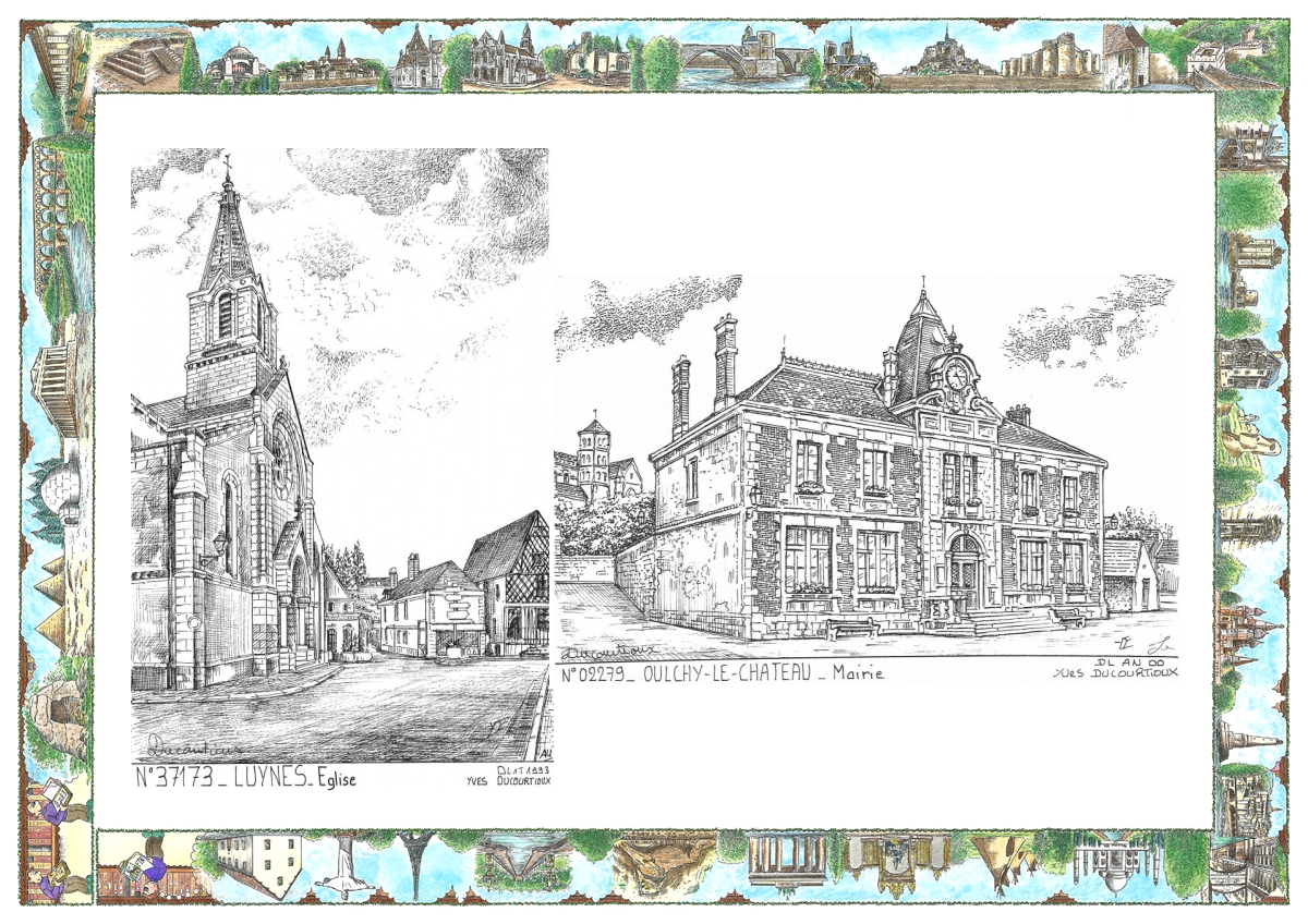 MONOCARTE N 02279-37173 - OULCHY LE CHATEAU - mairie / LUYNES - �glise