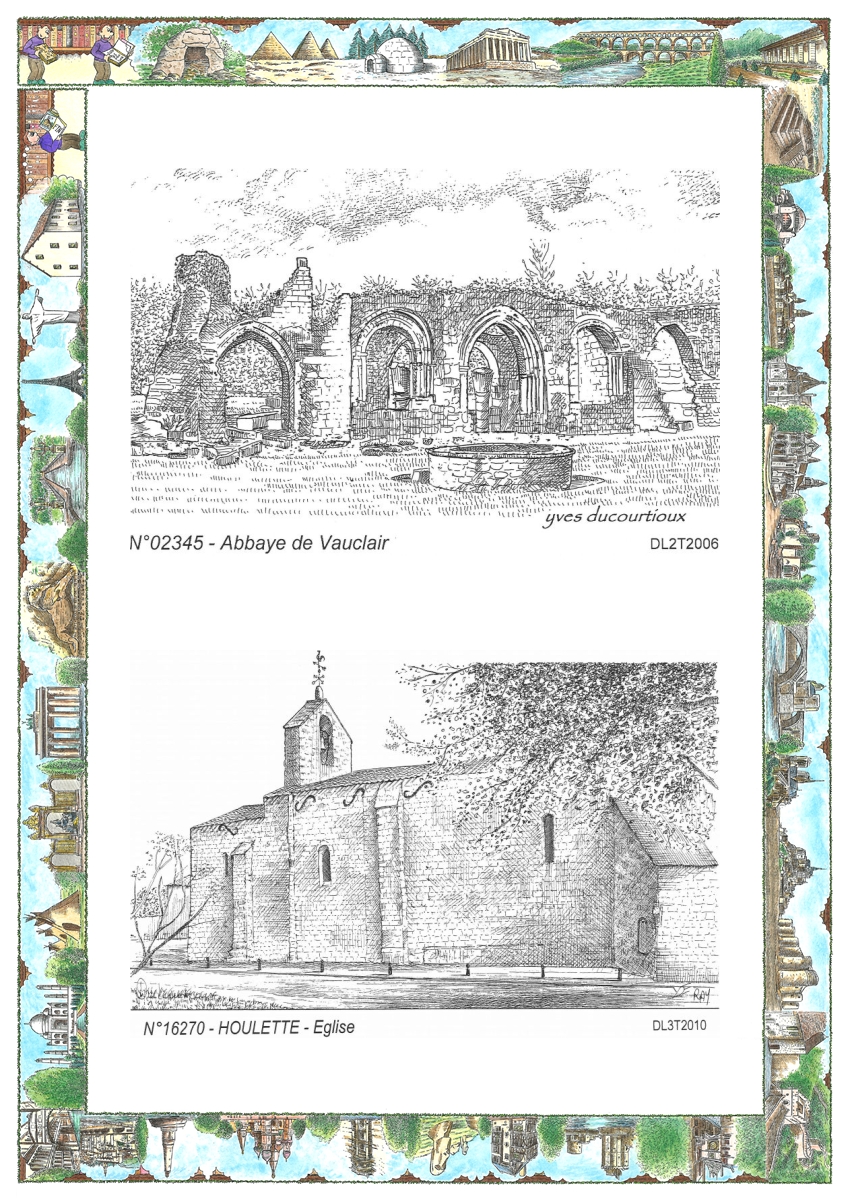 MONOCARTE N 02345-16270 - BOUCONVILLE VAUCLAIR - abbaye de vauclair / HOULETTE - �glise