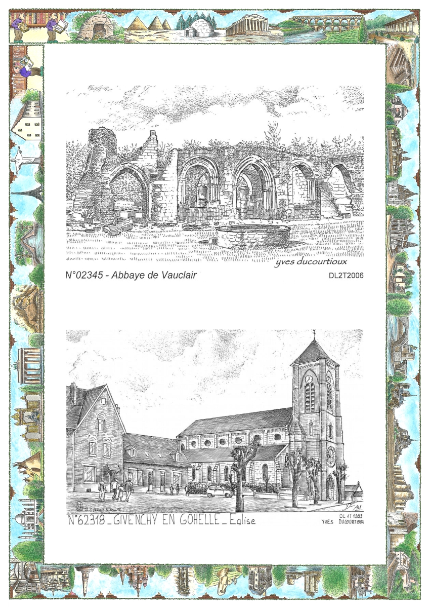 MONOCARTE N 02345-62318 - BOUCONVILLE VAUCLAIR - abbaye de vauclair / GIVENCHY EN GOHELLE - �glise