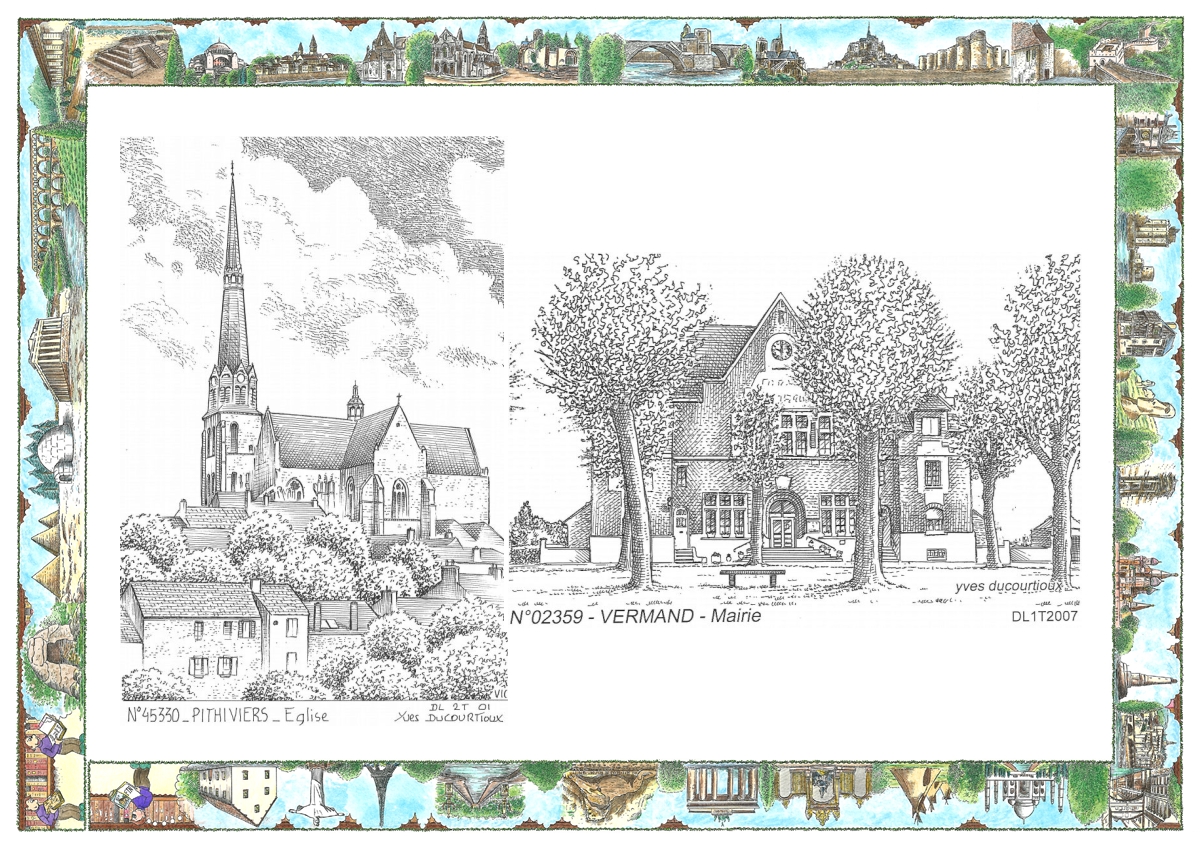 MONOCARTE N 02359-45330 - VERMAND - mairie / PITHIVIERS - �glise