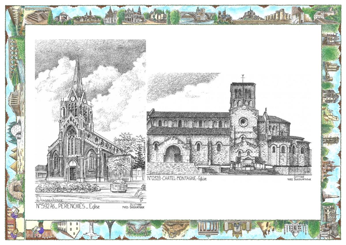 MONOCARTE N 03029-59276 - CHATEL MONTAGNE - �glise / PERENCHIES - �glise