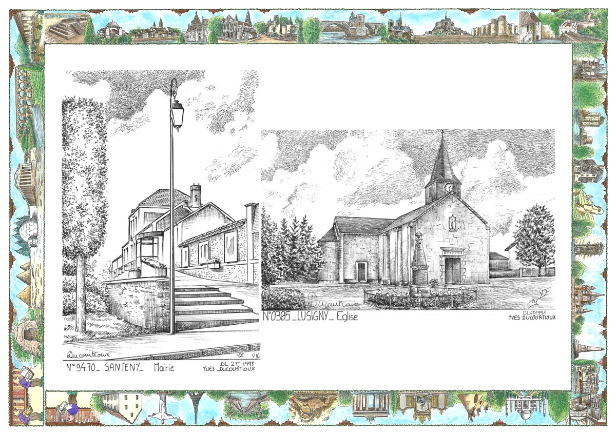 MONOCARTE N 03085-94070 - LUSIGNY - �glise / SANTENY - mairie