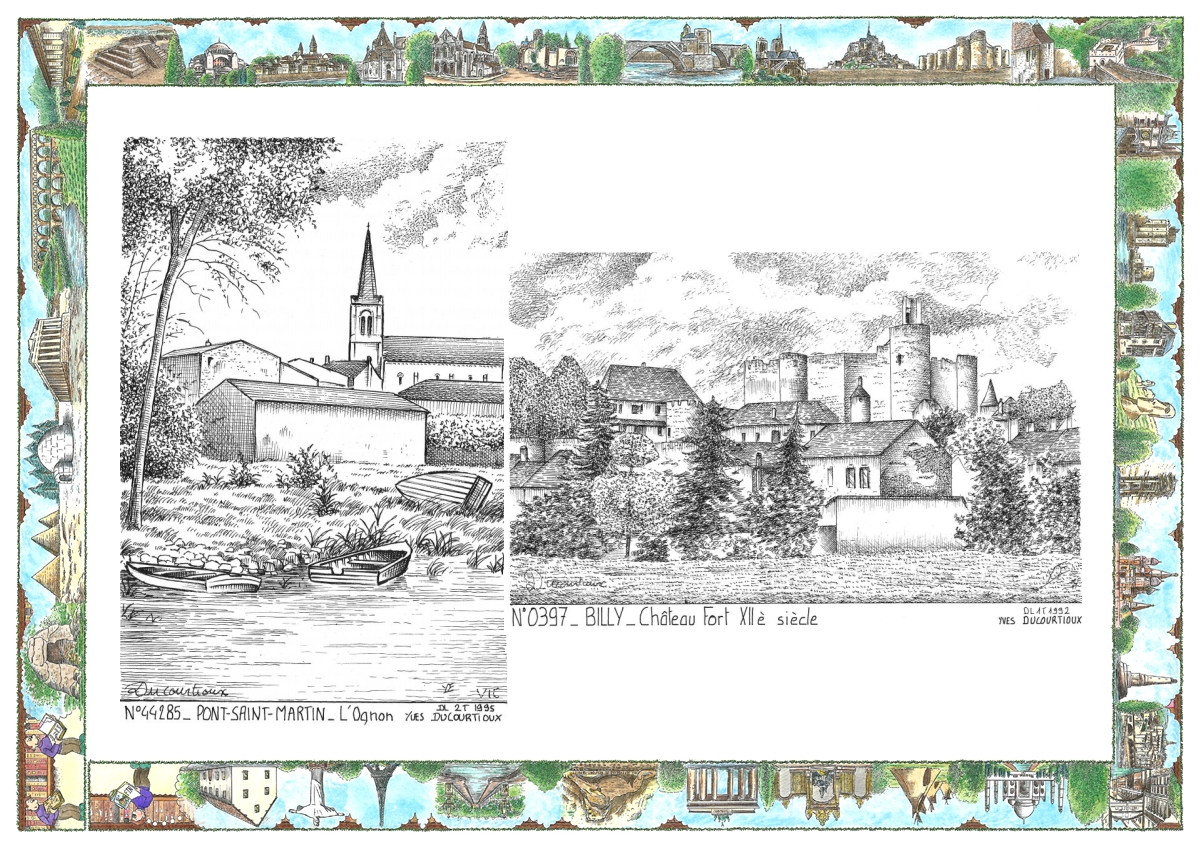 MONOCARTE N 03097-44285 - BILLY - ch�teau fort XII� si�cle / PONT ST MARTIN - l ognon