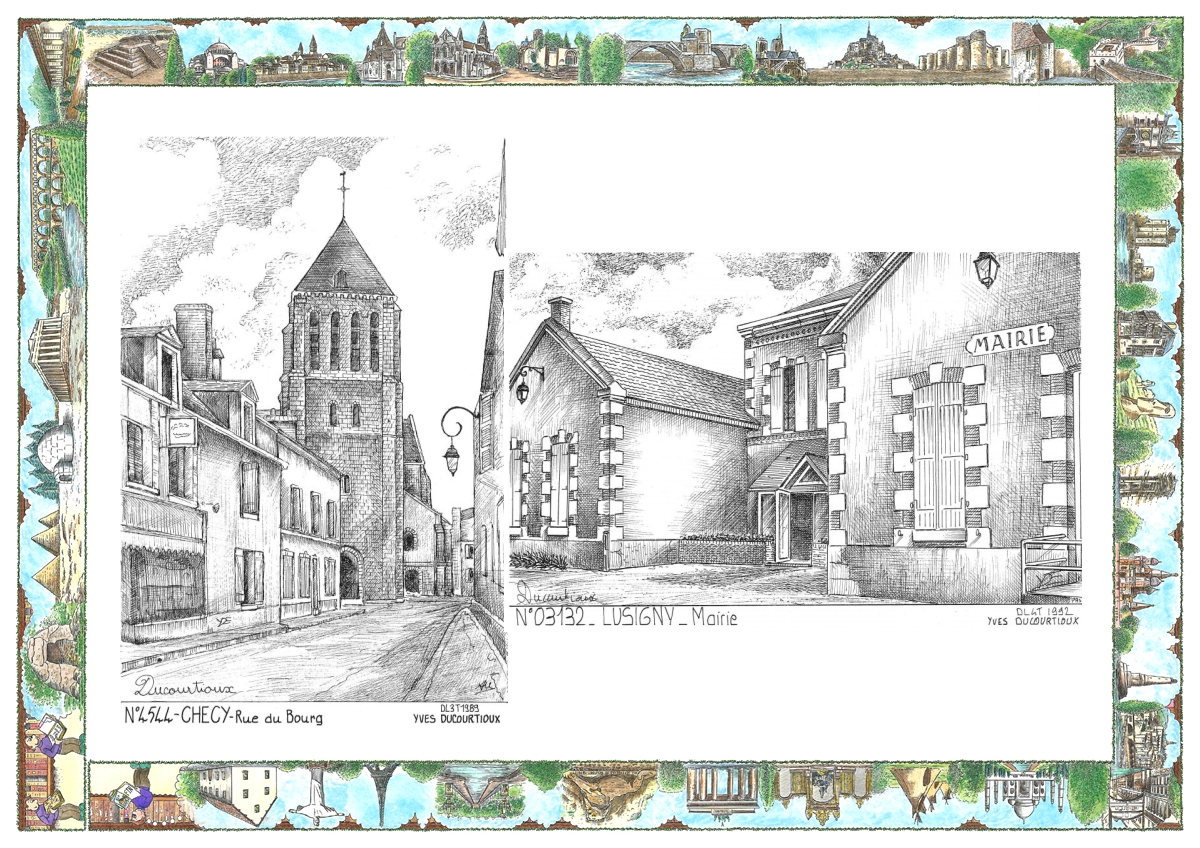 MONOCARTE N 03132-45044 - LUSIGNY - mairie / CHECY - rue du bourg