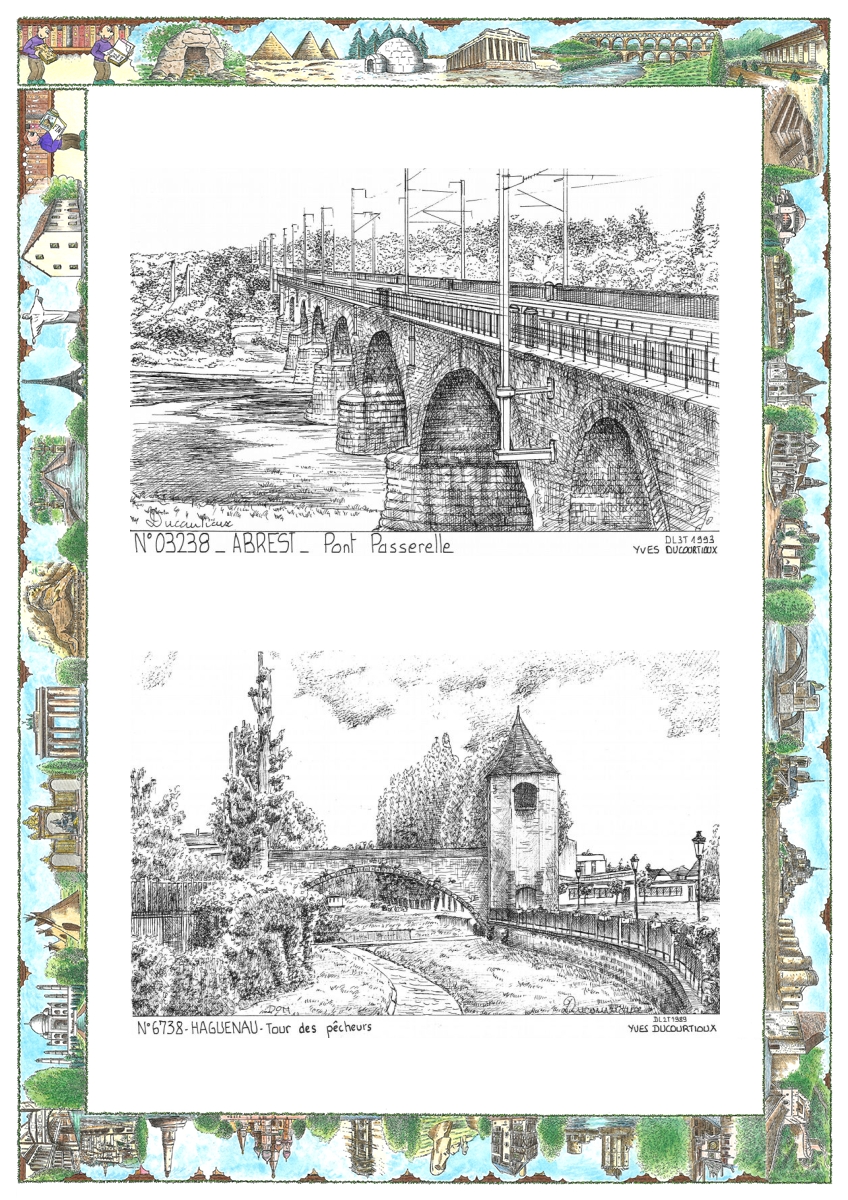 MONOCARTE N 03238-67038 - ABREST - pont passerelle / HAGUENAU - tour des p�cheurs