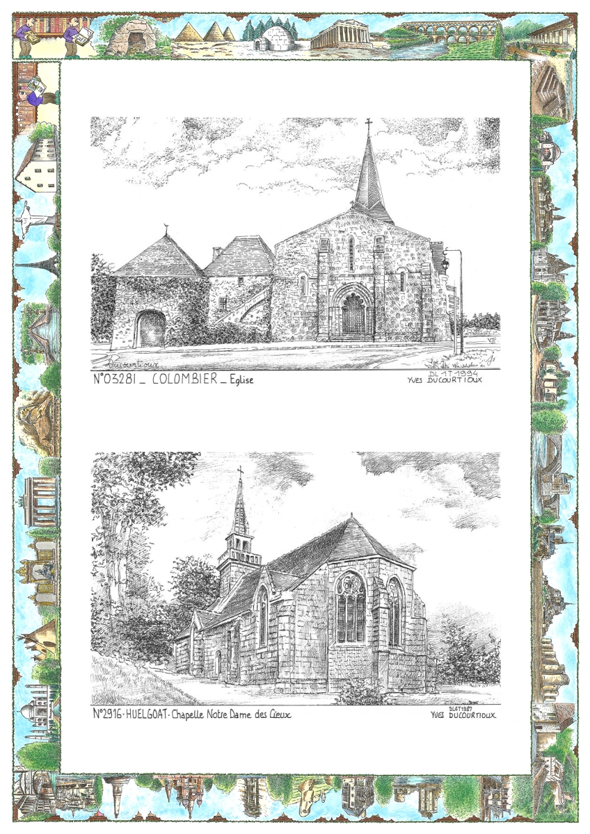 MONOCARTE N 03281-29016 - COLOMBIER - �glise / HUELGOAT - chapelle notre dame des cieux