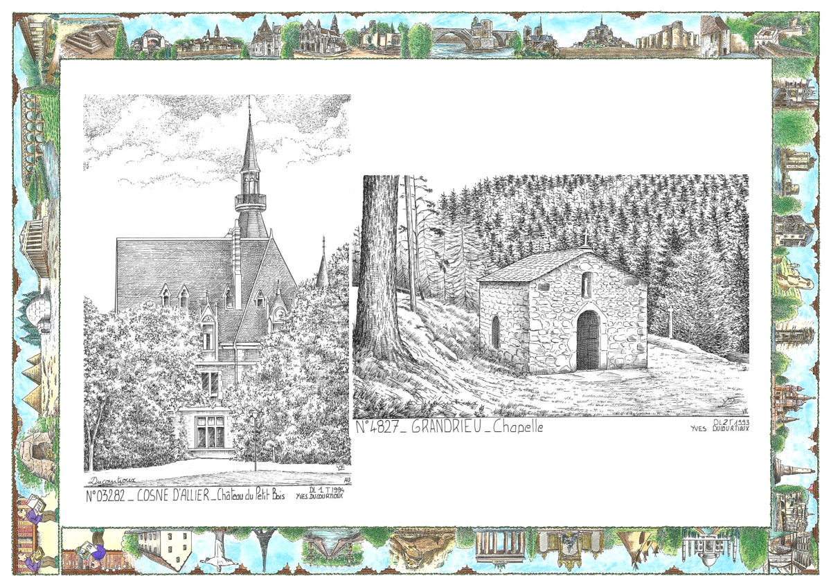MONOCARTE N 03282-48027 - COSNE D ALLIER - ch�teau du petit bois / GRANDRIEU - chapelle