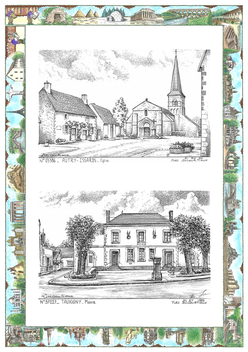 MONOCARTE N 03386-37227 - AUTRY ISSARDS - �glise / TAUXIGNY - mairie