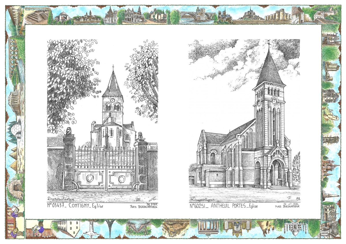 MONOCARTE N 03437-60251 - CONTIGNY - �glise / ANTHEUIL PORTES - �glise