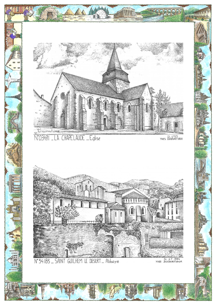 MONOCARTE N 03481-34183 - LA CHAPELAUDE - �glise / ST GUILHEM LE DESERT - abbaye