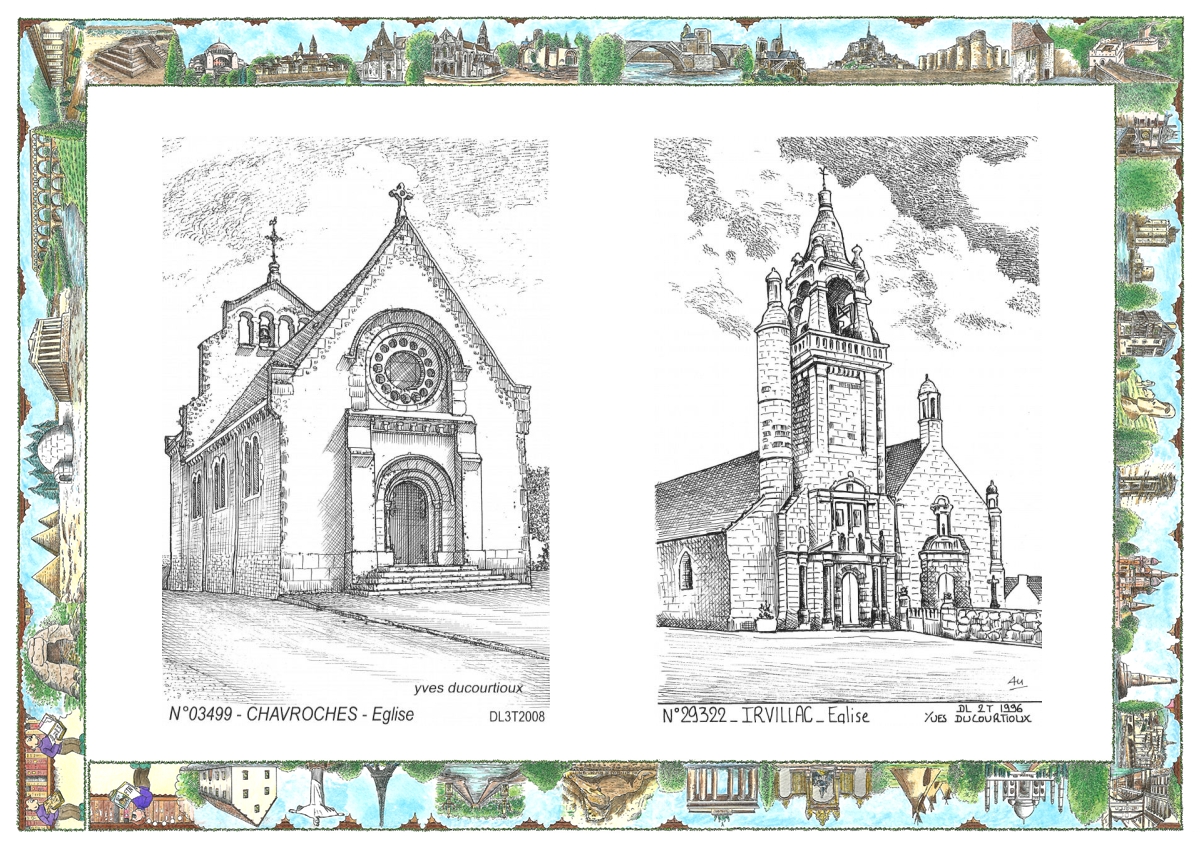 MONOCARTE N 03499-29322 - CHAVROCHES - �glise / IRVILLAC - �glise