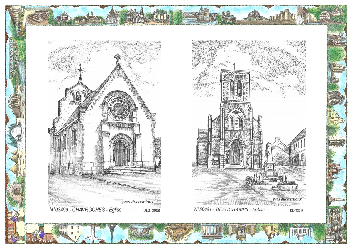 MONOCARTE N 03499-50481 - CHAVROCHES - �glise / BEAUCHAMPS - �glise