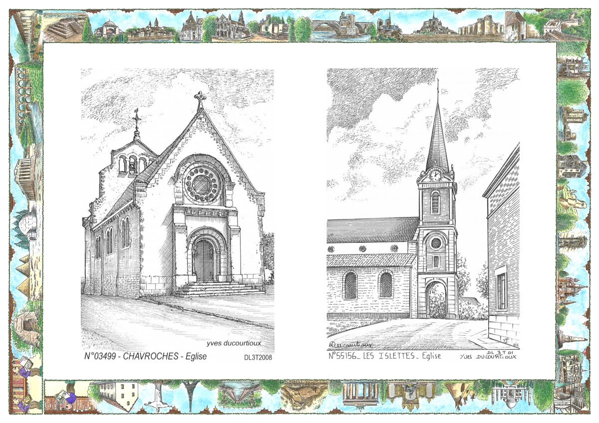 MONOCARTE N 03499-55156 - CHAVROCHES - �glise / LES ISLETTES - �glise