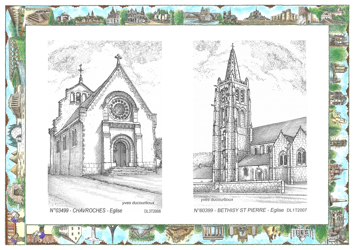 MONOCARTE N 03499-60399 - CHAVROCHES - �glise / BETHISY ST PIERRE - �glise