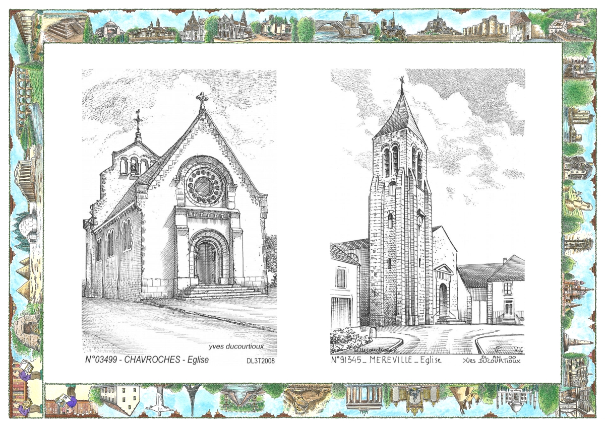 MONOCARTE N 03499-91345 - CHAVROCHES - �glise / MEREVILLE - �glise