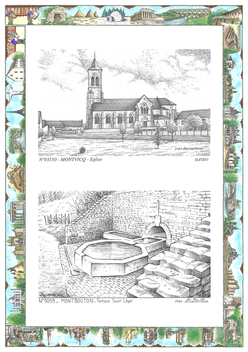 MONOCARTE N 03550-90059 - MONTVICQ - �glise / MONTBOUTON - fontaine st l�ger