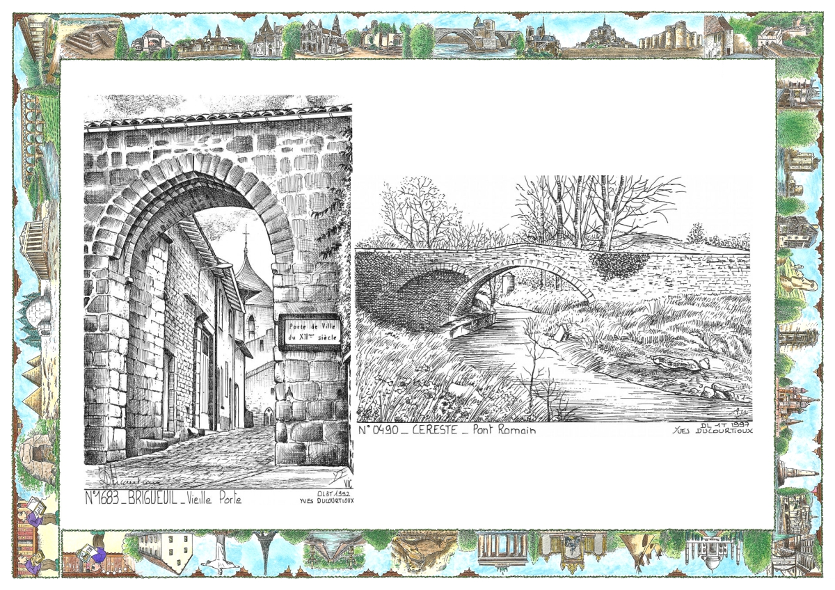 MONOCARTE N 04090-16083 - CERESTE - pont romain / BRIGUEUIL - vieille porte