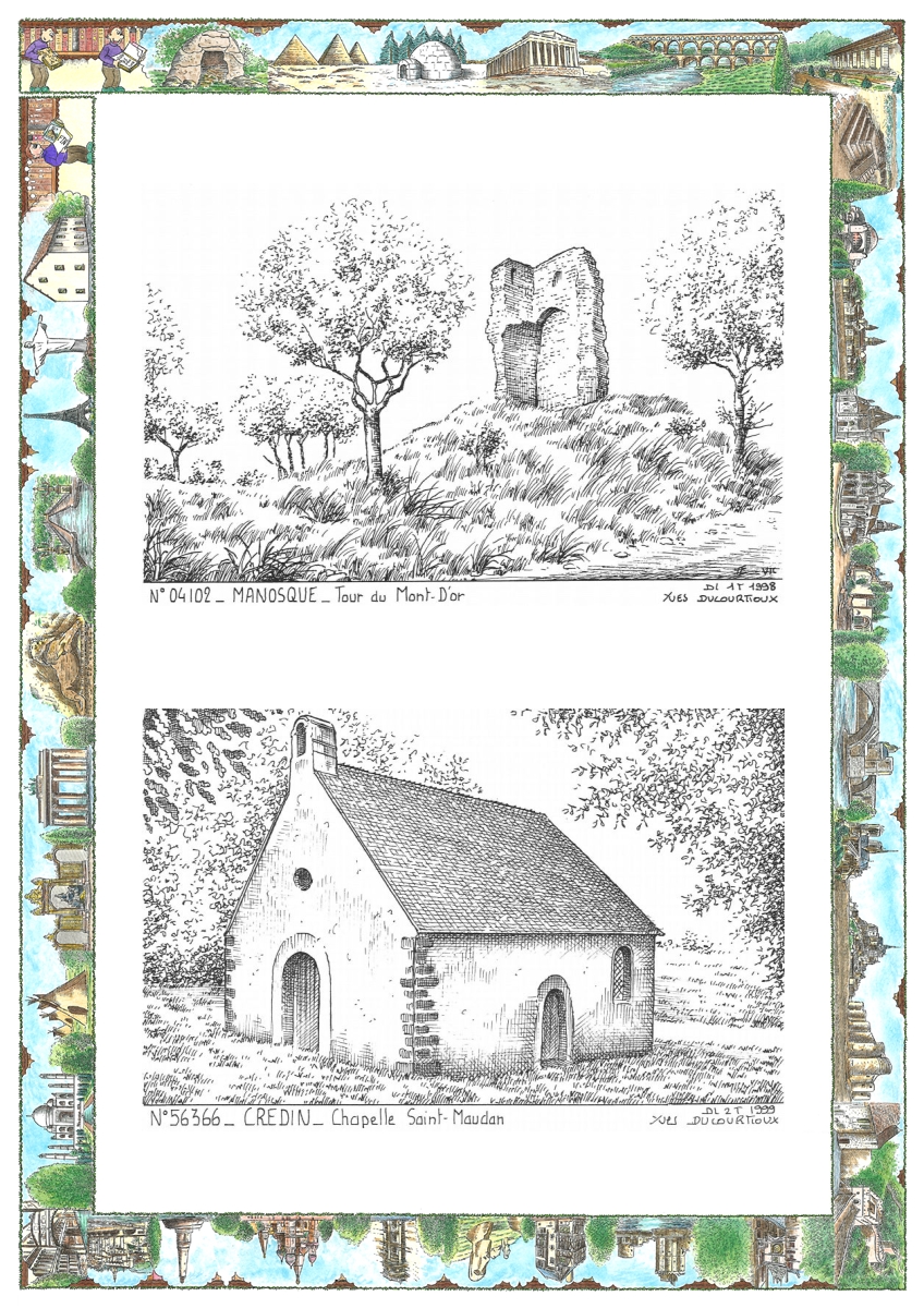 MONOCARTE N 04102-56366 - MANOSQUE - tour du mont d or / CREDIN - chapelle st maudan