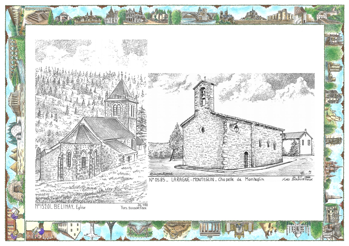 MONOCARTE N 05085-15201 - LARAGNE MONTEGLIN - chapelle de monteglin / PAULHAC - �glise de b�linay