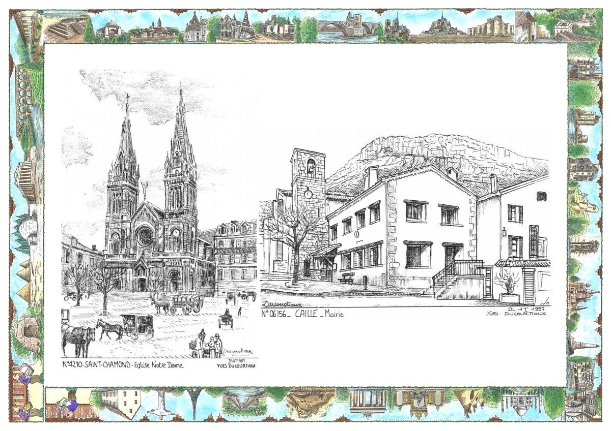MONOCARTE N 06156-42010 - CAILLE - mairie / ST CHAMOND - �glise notre dame