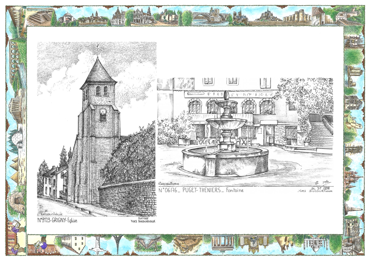 MONOCARTE N 06176-91023 - PUGET THENIERS - fontaine / GRIGNY - �glise