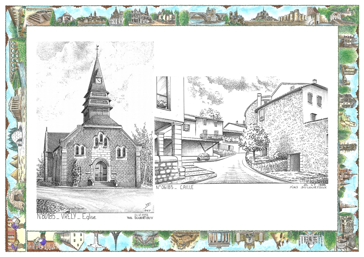MONOCARTE N 06185-80185 - CAILLE - vue / VRELY - �glise