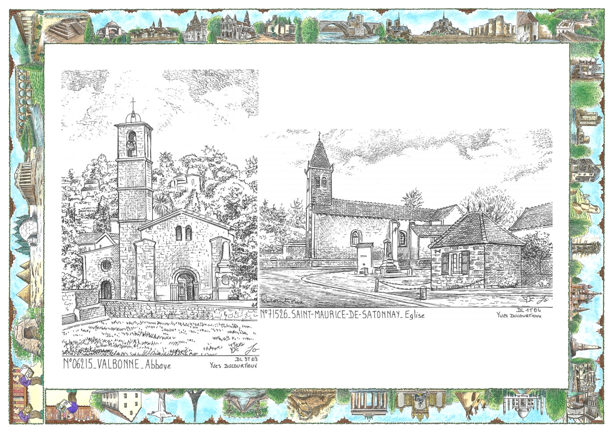 MONOCARTE N 06215-71526 - VALBONNE - abbaye / ST MAURICE DE SATONNAY - �glise