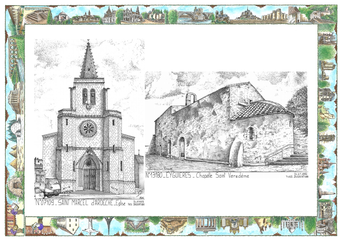 MONOCARTE N 07109-13180 - ST MARCEL D ARDECHE - �glise / EYGUIERES - chapelle st vered�me