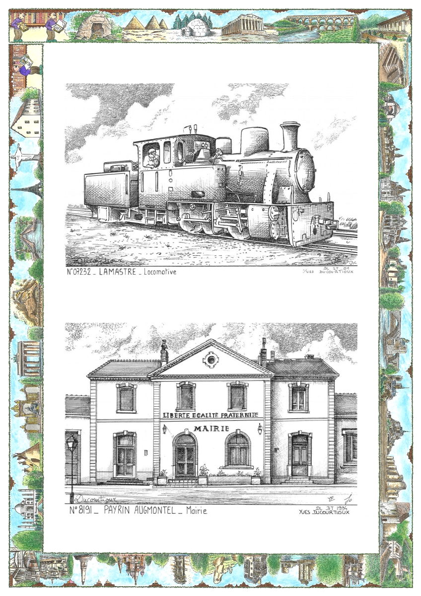 MONOCARTE N 07232-81091 - LAMASTRE - locomotive / PAYRIN AUGMONTEL - mairie