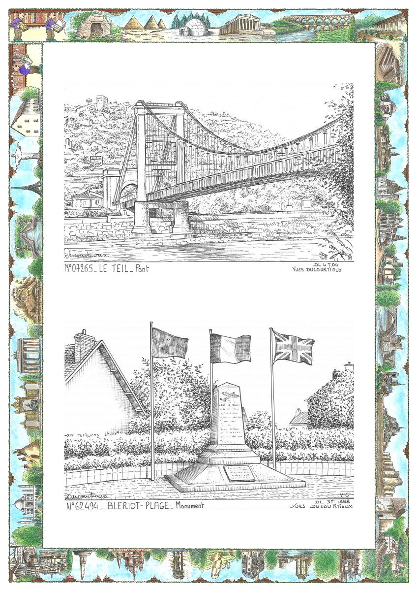 MONOCARTE N 07265-62494 - LE TEIL - pont / BLERIOT PLAGE - monument
