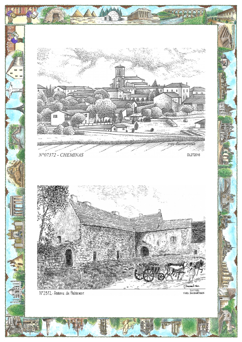 MONOCARTE N 07372-23012 - CHEMINAS - vue / BETETE - abbaye de pr�benoit