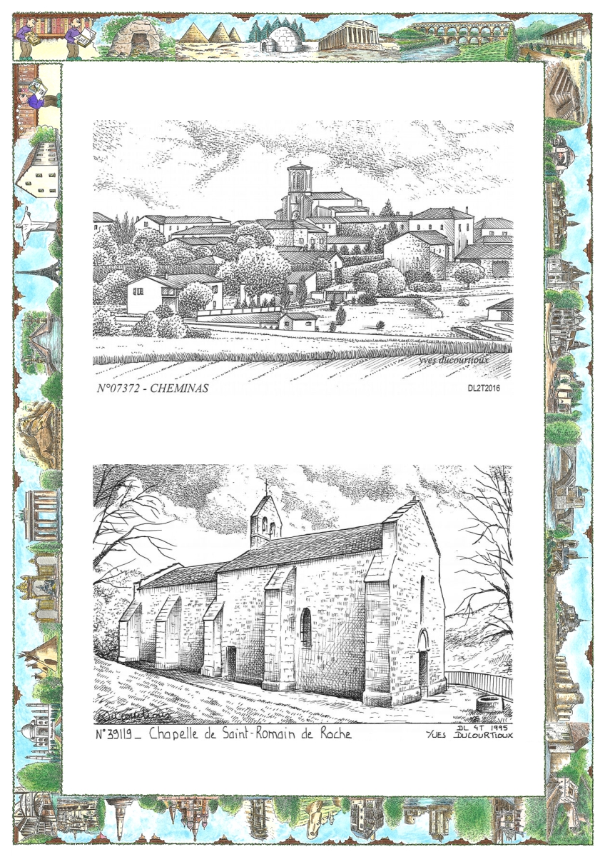 MONOCARTE N 07372-39119 - CHEMINAS - vue / PRATZ - chapelle de st romain de roche