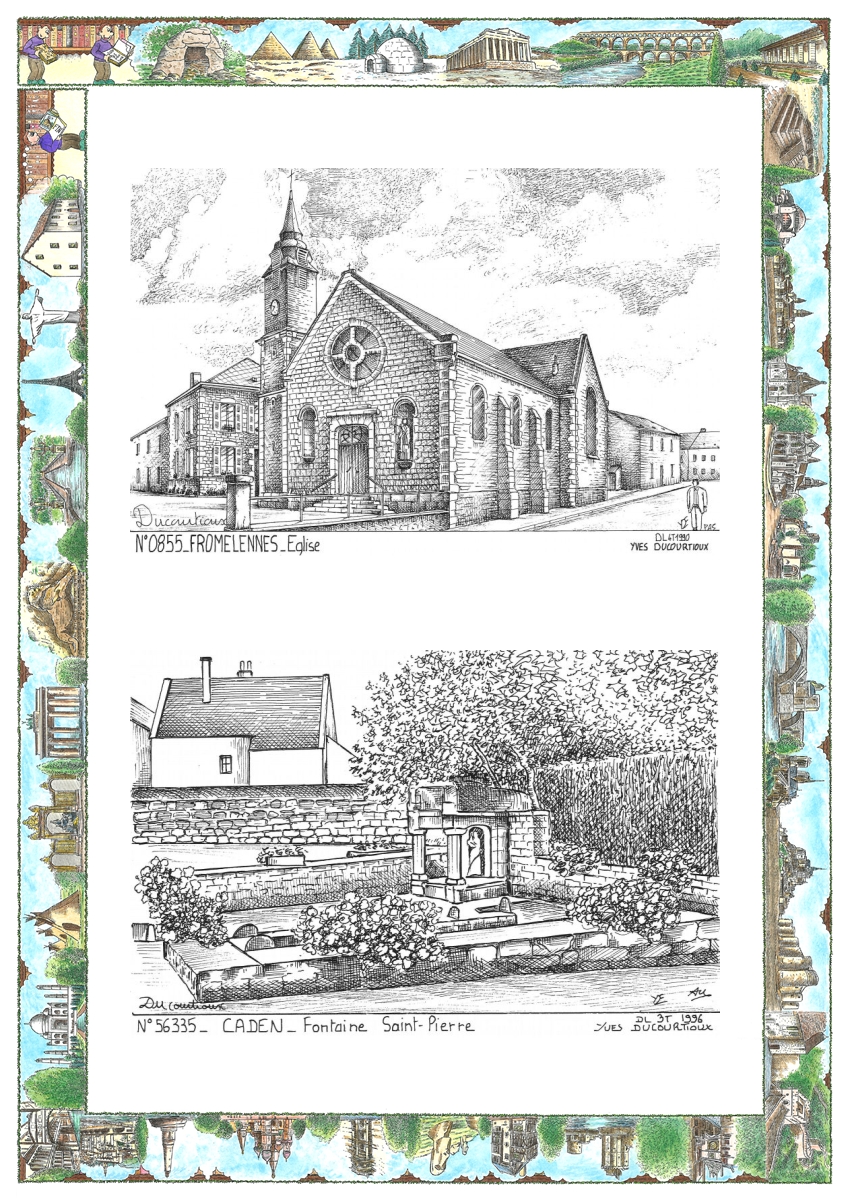 MONOCARTE N 08055-56335 - FROMELENNES - �glise / CADEN - fontaine st pierre