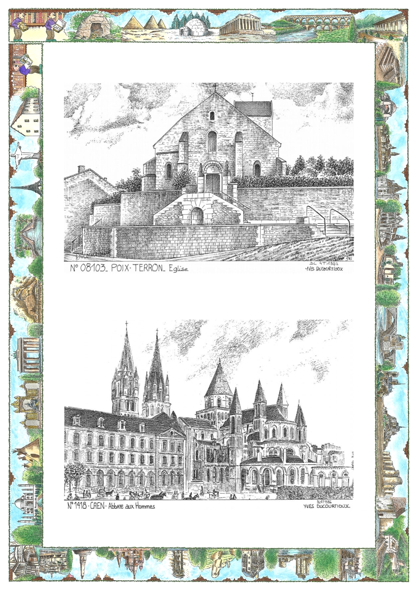 MONOCARTE N 08103-14018 - POIX TERRON - �glise / CAEN - abbaye aux hommes