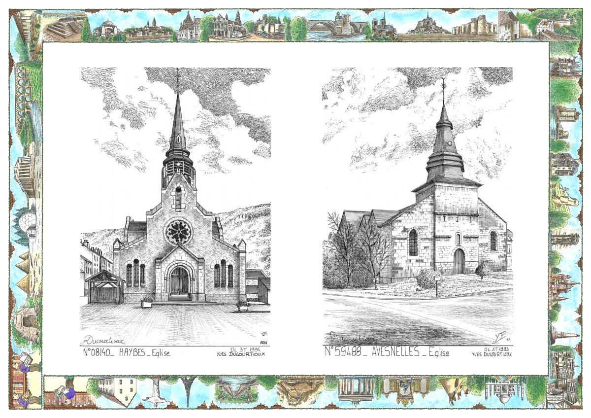 MONOCARTE N 08140-59488 - HAYBES - �glise / AVESNELLES - �glise