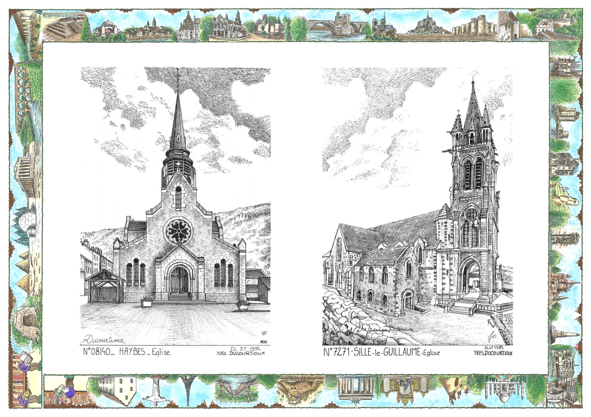 MONOCARTE N 08140-72071 - HAYBES - �glise / SILLE LE GUILLAUME - �glise