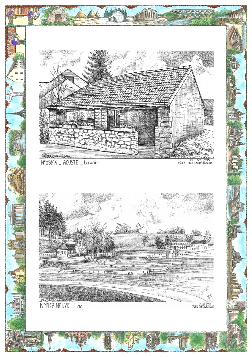 MONOCARTE N 08144-19047 - AOUSTE - lavoir / NEUVIC - lac