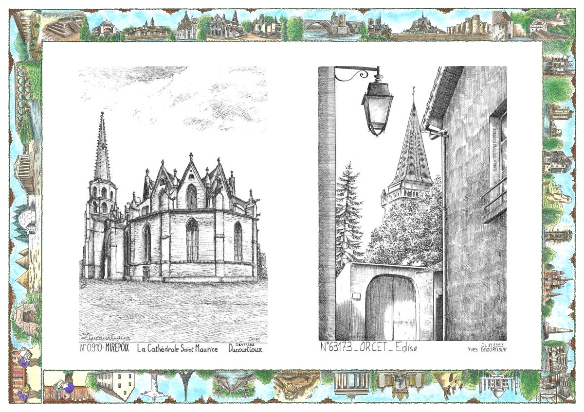MONOCARTE N 09010-63173 - MIREPOIX - cath�drale st maurice / ORCET - �glise