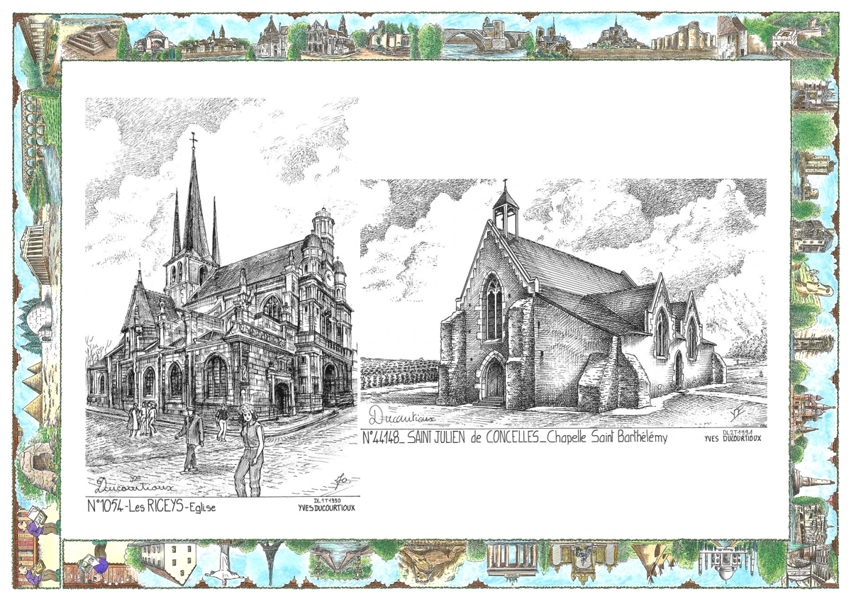 MONOCARTE N 10054-44148 - LES RICEYS - �glise / ST JULIEN DE CONCELLES - chapelle st barth�l�my