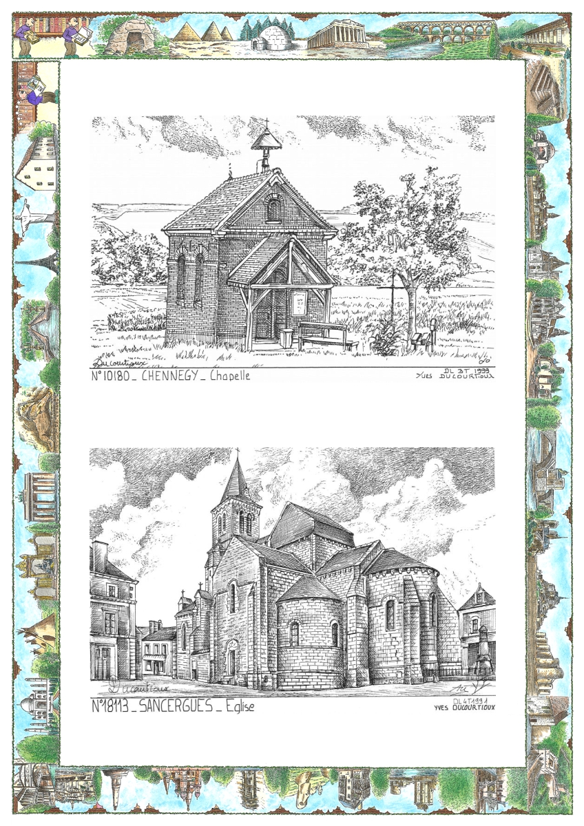 MONOCARTE N 10180-18113 - CHENNEGY - chapelle / SANCERGUES - �glise