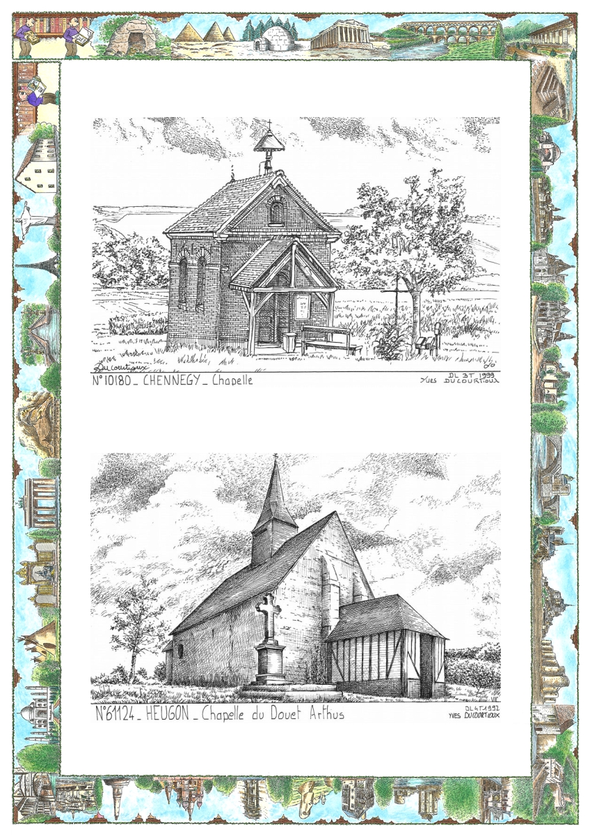 MONOCARTE N 10180-61124 - CHENNEGY - chapelle / HEUGON - chapelle du douet arthus