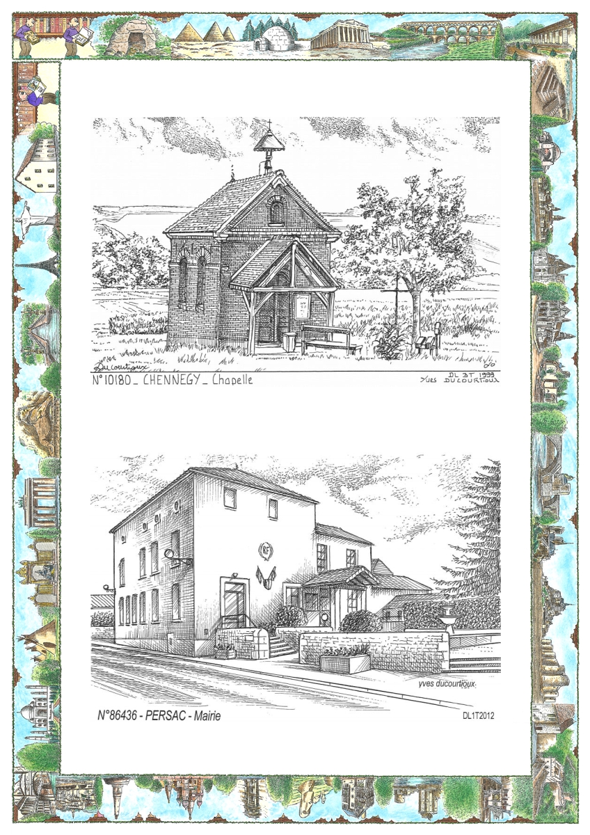 MONOCARTE N 10180-86436 - CHENNEGY - chapelle / PERSAC - mairie