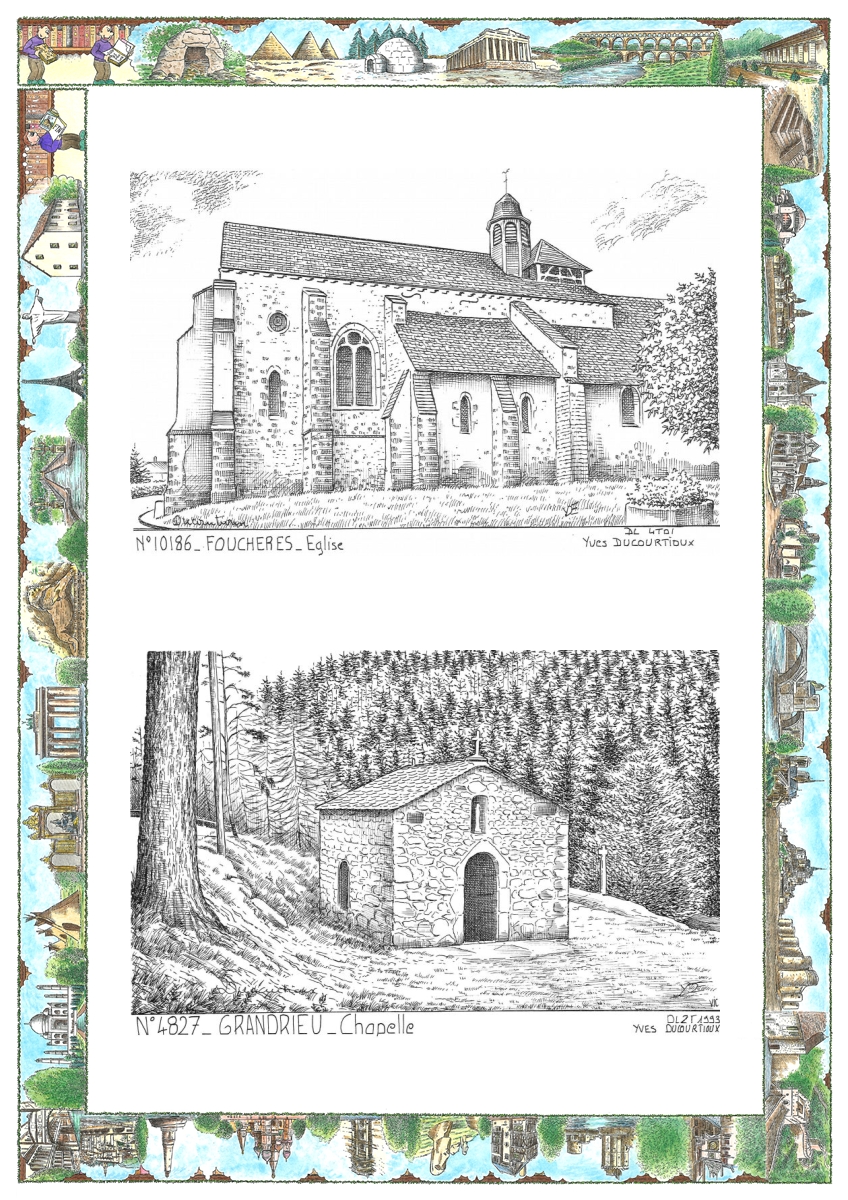 MONOCARTE N 10186-48027 - FOUCHERES - �glise / GRANDRIEU - chapelle