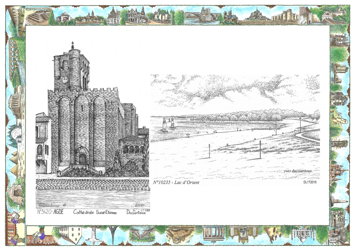 MONOCARTE N 10235-34020 - MESNIL ST PERE - lac d orient / AGDE - cath�drale st �tienne