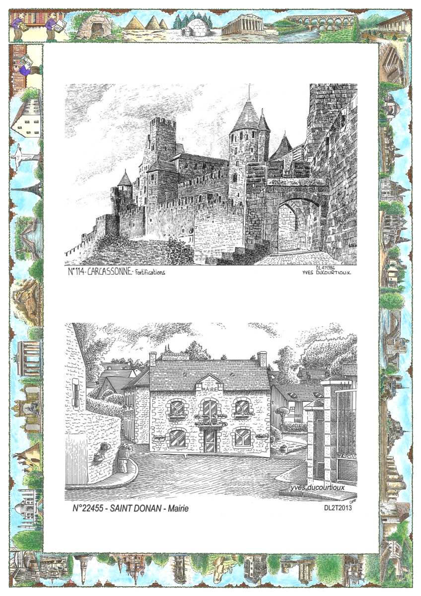 MONOCARTE N 11004-22455 - CARCASSONNE - fortifications / ST DONAN - mairie