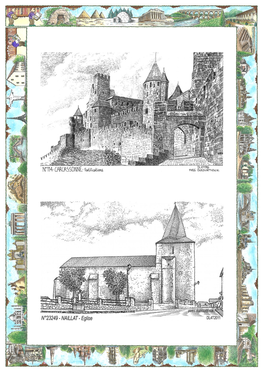 MONOCARTE N 11004-23249 - CARCASSONNE - fortifications / NAILLAT - �glise
