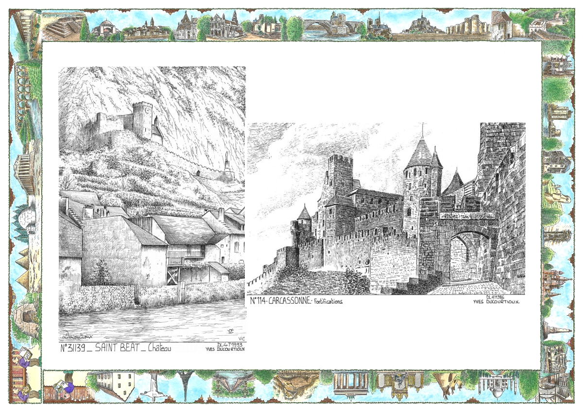 MONOCARTE N 11004-31139 - CARCASSONNE - fortifications / ST BEAT - ch�teau