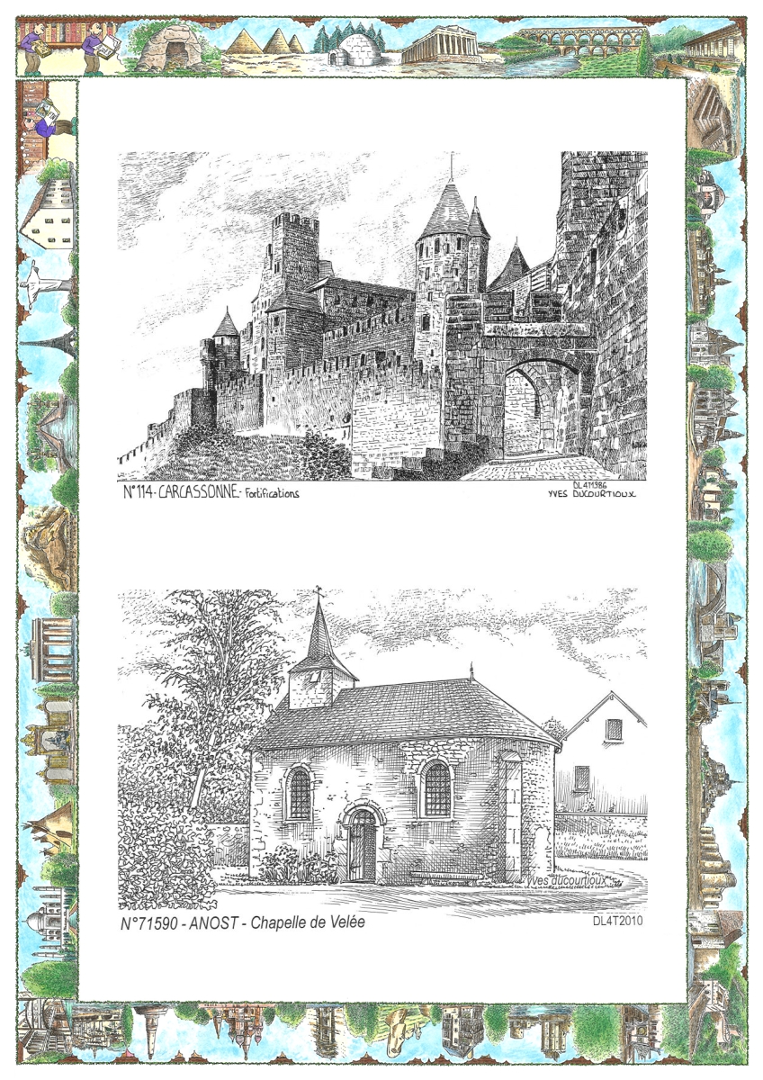 MONOCARTE N 11004-71590 - CARCASSONNE - fortifications / ANOST - chapelle de vel�e