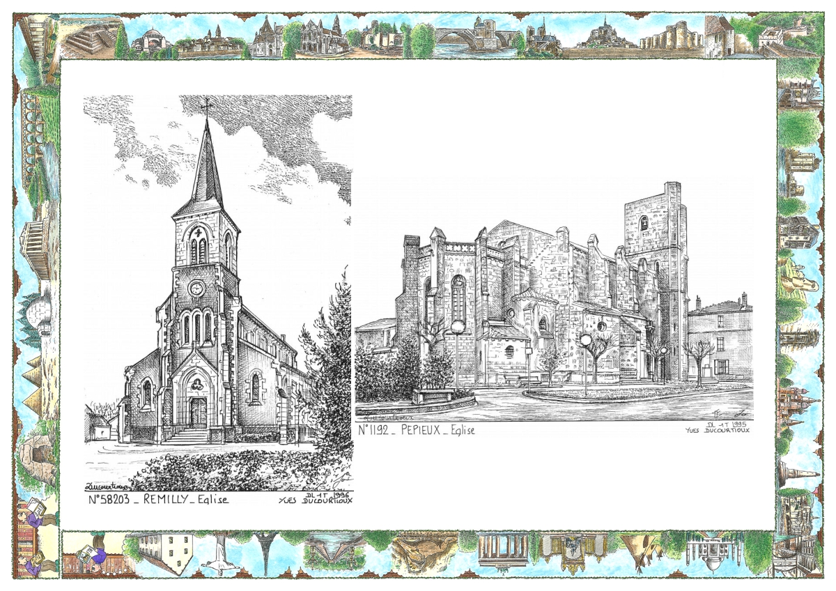 MONOCARTE N 11092-58203 - PEPIEUX - �glise / REMILLY - �glise