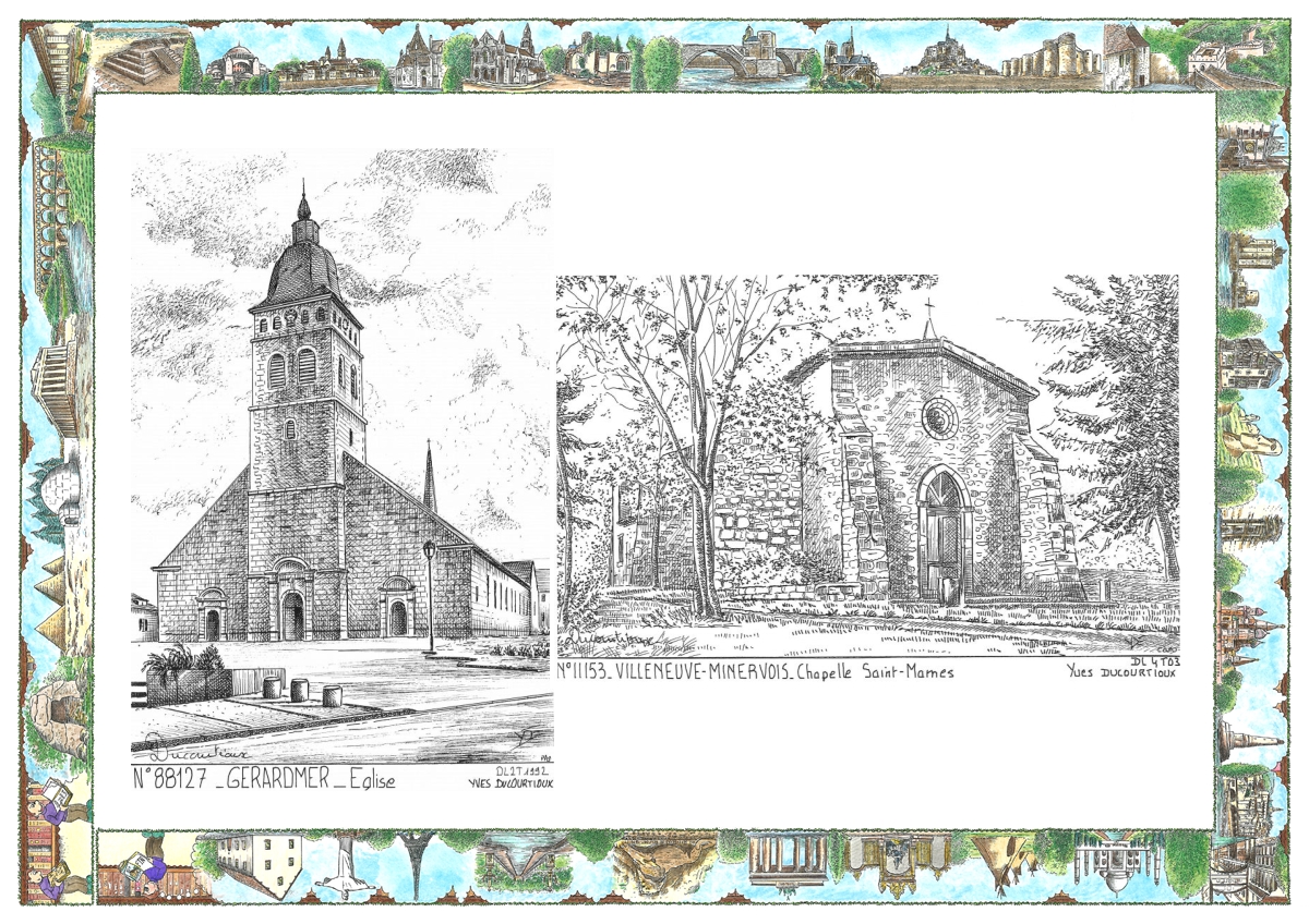 MONOCARTE N 11153-88127 - VILLENEUVE MINERVOIS - chapelle st mames / GERARDMER - �glise